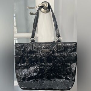 Coach black patent leather purse